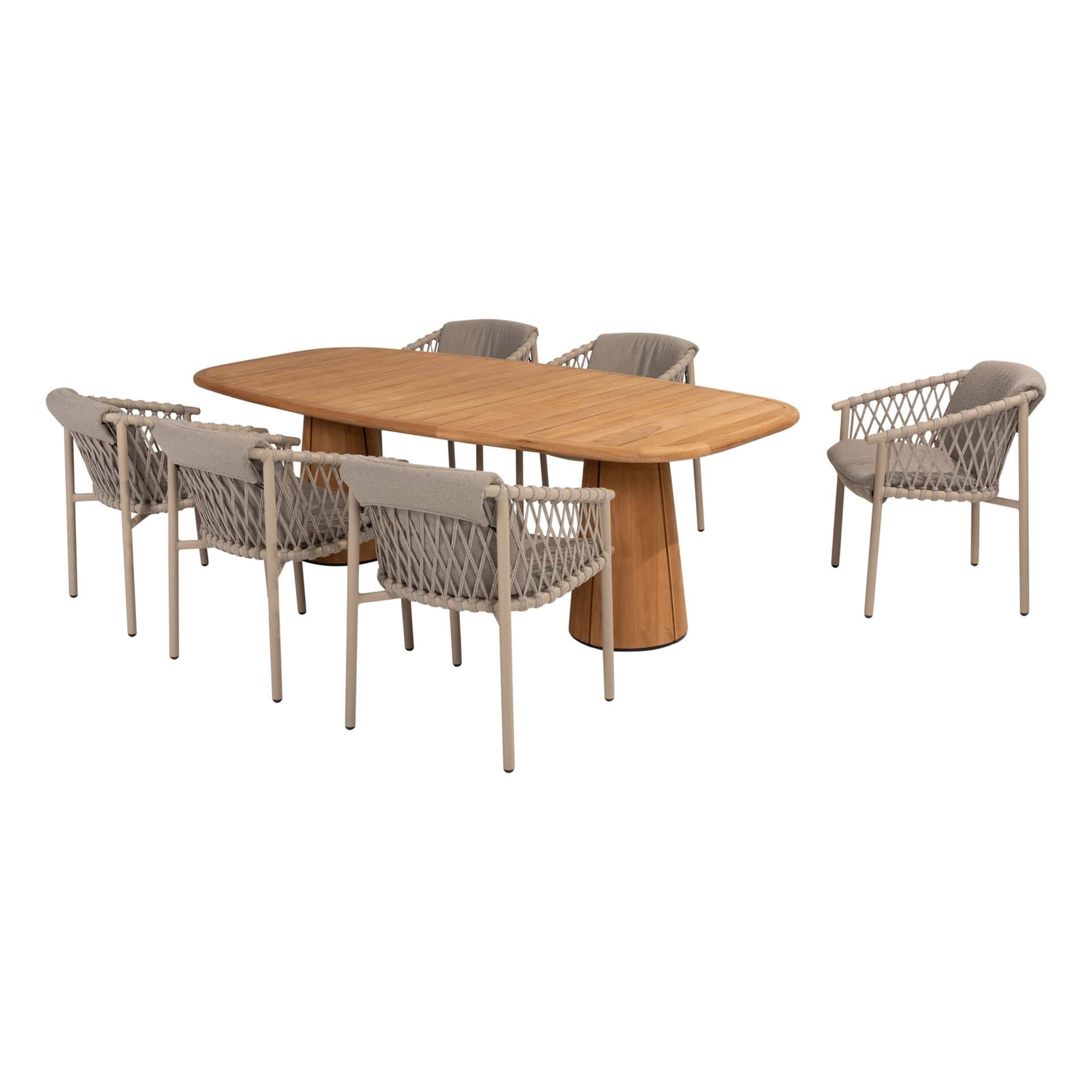 4SO Allora dining set latte (6 st.) + Taste 4SO Capri tafel 240x110cm