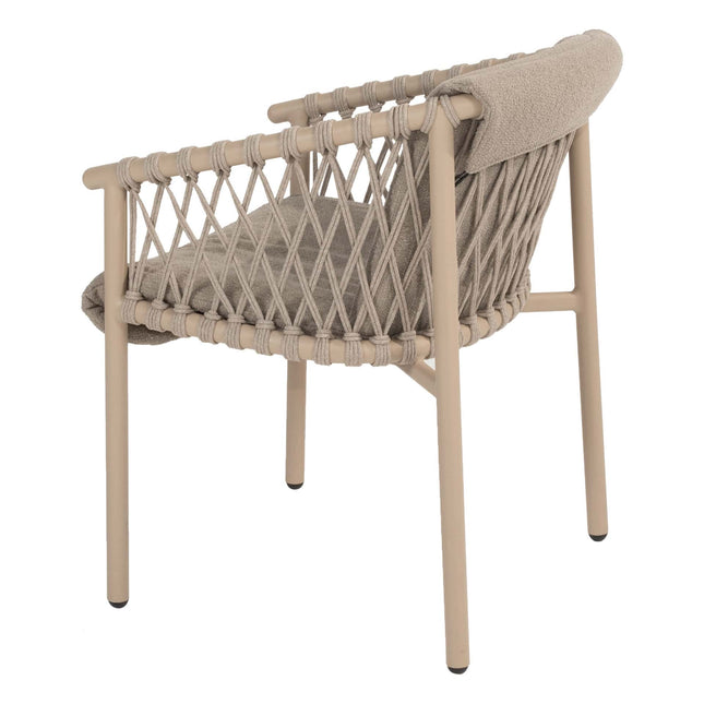 4 Seasons Outdoor Allora Essstuhl Latte + Taste 4SO Liam Tisch mit Keramikblatt 240 cm