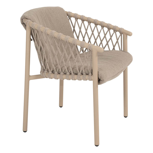 4 Seasons Outdoor Allora Essstuhl Latte + Taste 4SO Capri Tisch-Fass-Form-Teak 240 cm