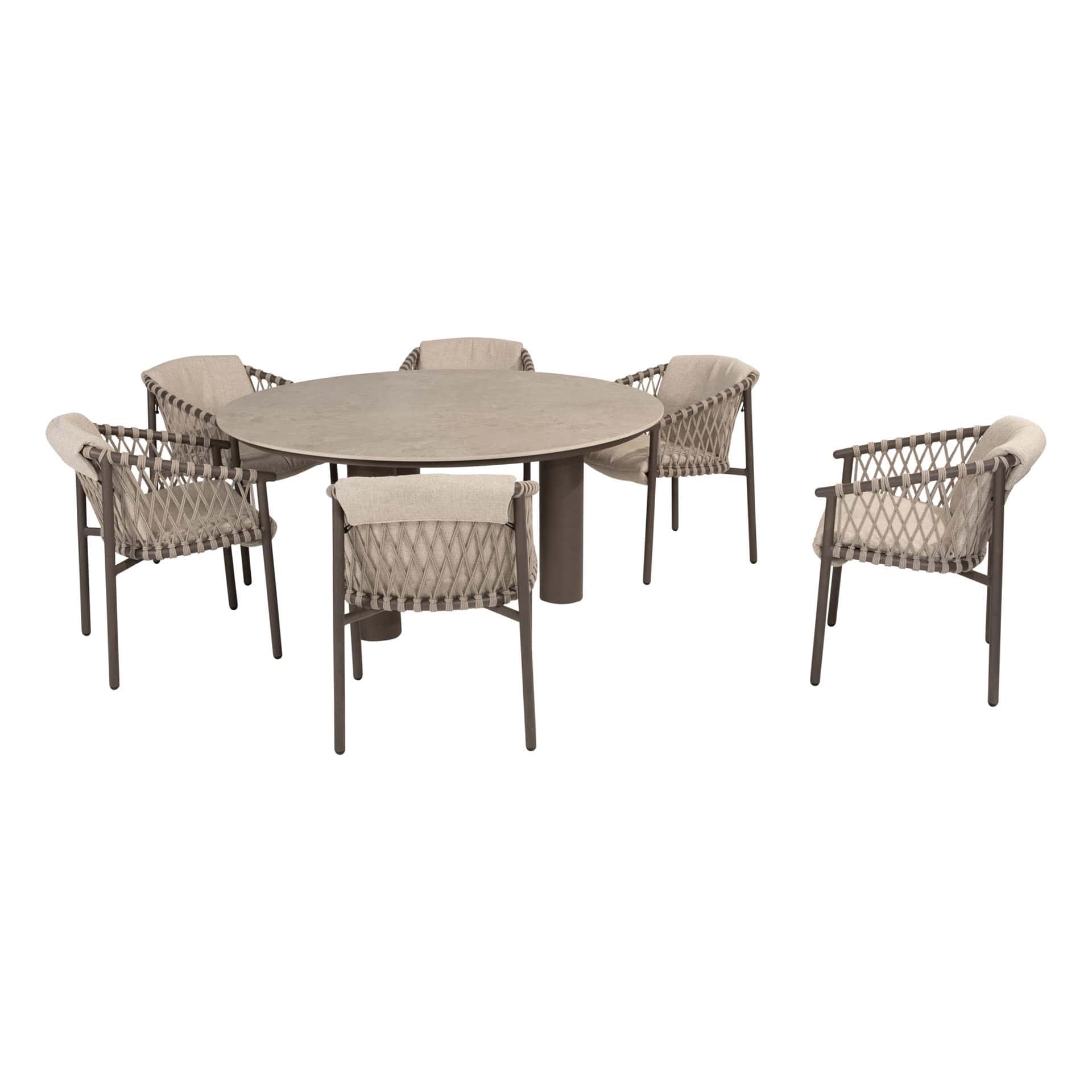 4SO Allora dining set terre (6 st.) met Arizona tafel ⌀160cm - afbeelding 5