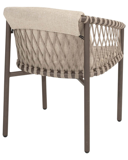 4 Seasons Outdoor Allora Essstuhl Terre + Geschmack 4SO Korsica Tisch Kieselform Teak 240 cm