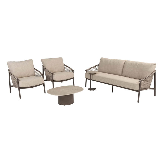 4 Seasons Outdoor Allora Lounge Set + Sofie Coffee Tische Terre