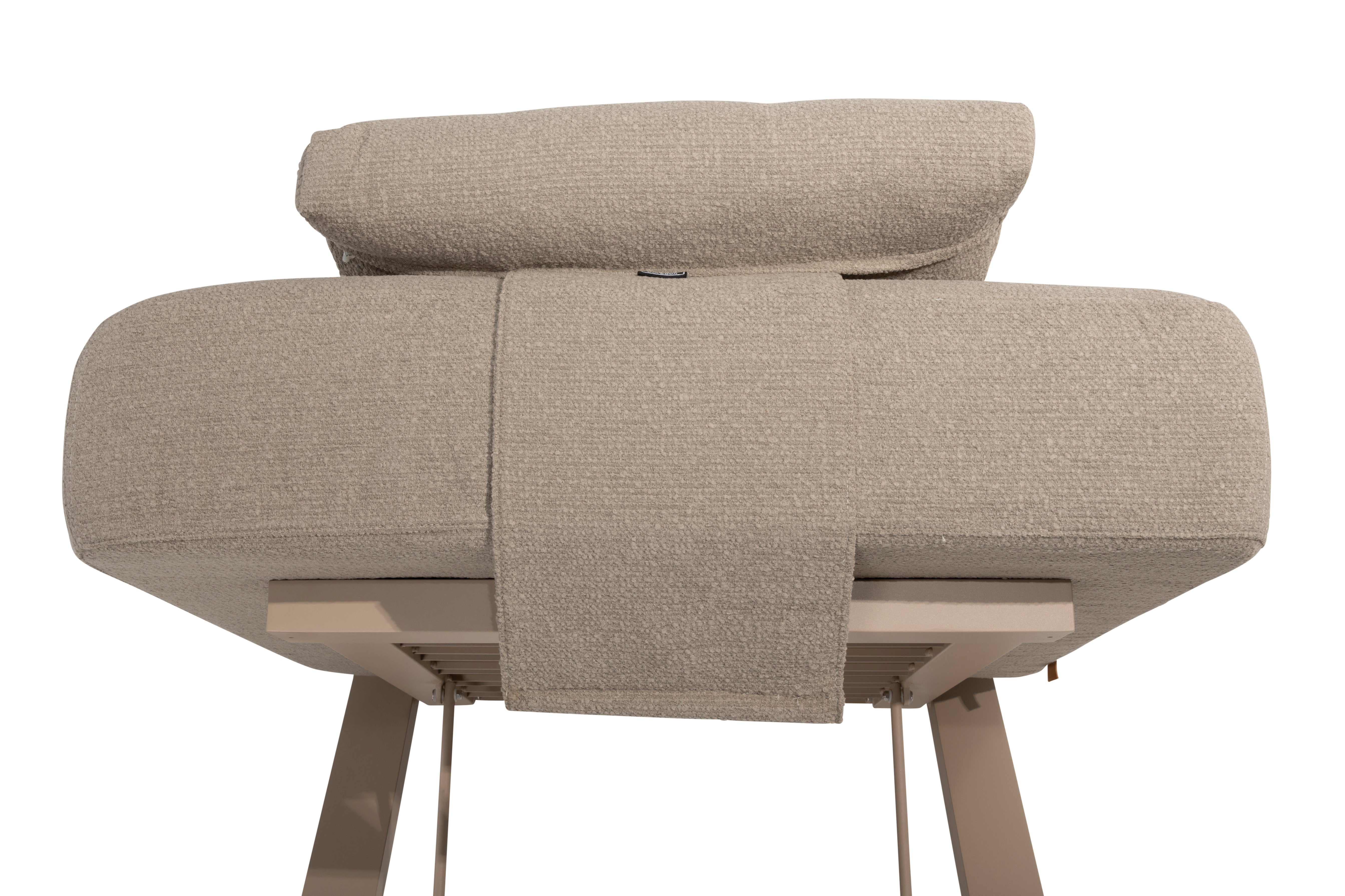 4SO Madeira sunbed with cushion and head support latte - SKU 17077 - Detail view