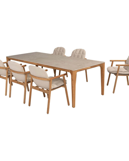 4 Seasons Outdoor Samos Essstuhl + Geschmack 4SO Liam Tisch mit Keramikplatten 240 cm