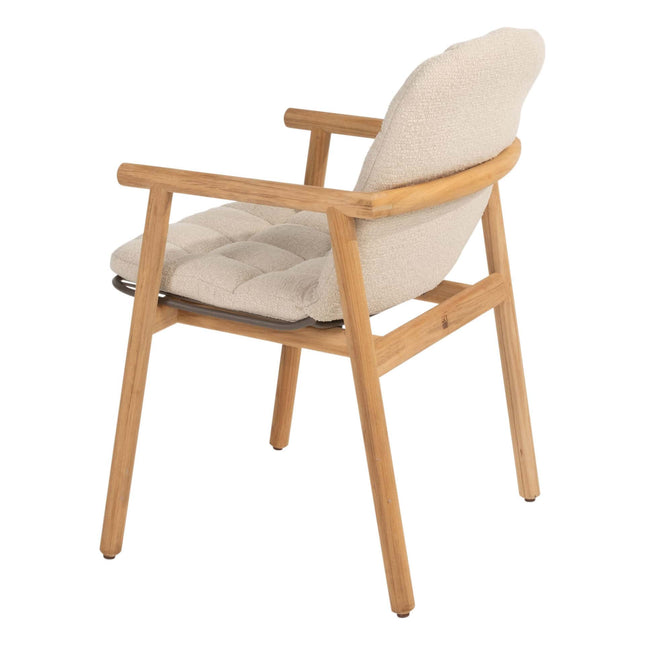 4 Seasons Outdoor Samos Essstuhl + Taste 4SO Corsica Tisch Kieselform Teak 240 cm