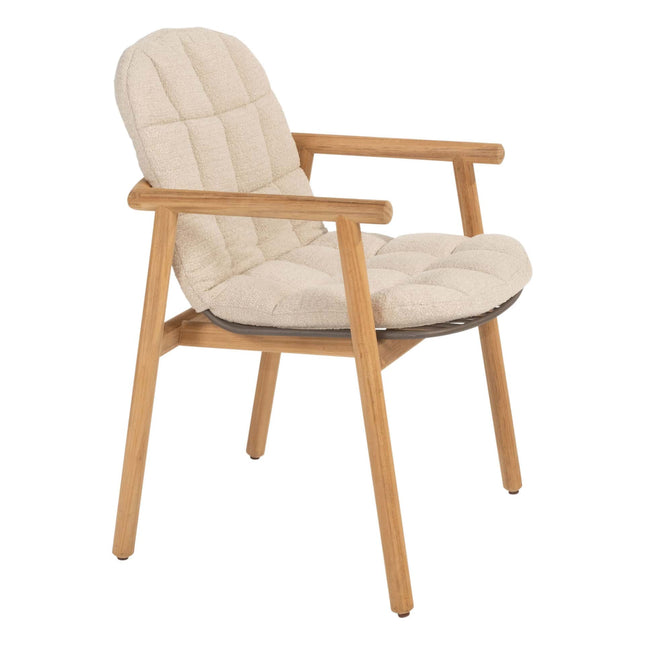 4 Seasons Outdoor Samos Essstuhl + Taste 4SO Corsica Tisch Kieselform Teak 240 cm