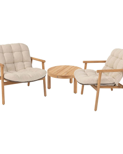 4 Seasons Outdoor Samos Bistro Lounge Set + Finn Coffee Teak Teak 60 Ø CM