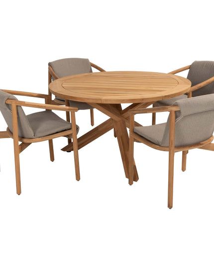 4 Seasons Outdoor Tess Dining + Taste 4SO Prado Teak Tabelle 130 Ø CM Teak -Basis