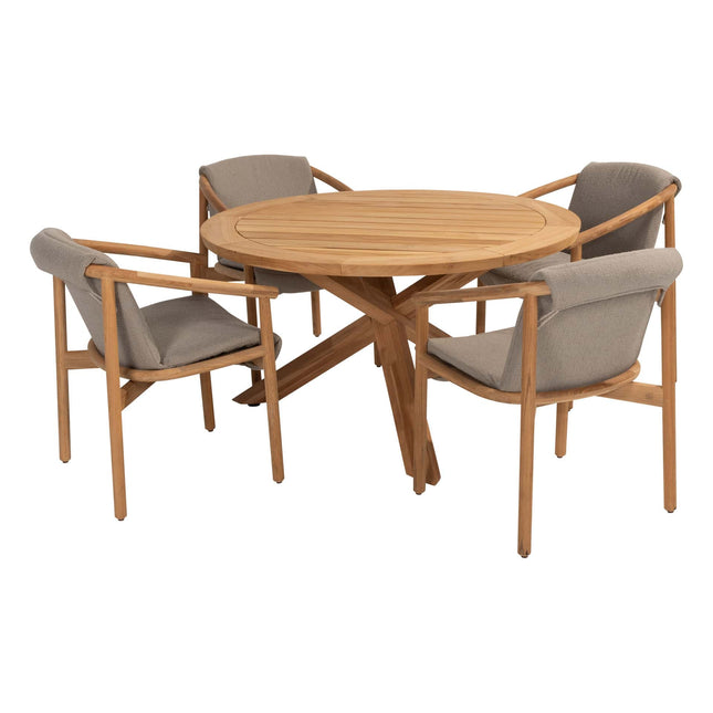 4 Seasons Outdoor Tess Dining + Taste 4SO Prado Teak Tabelle 130 Ø CM Teak -Basis