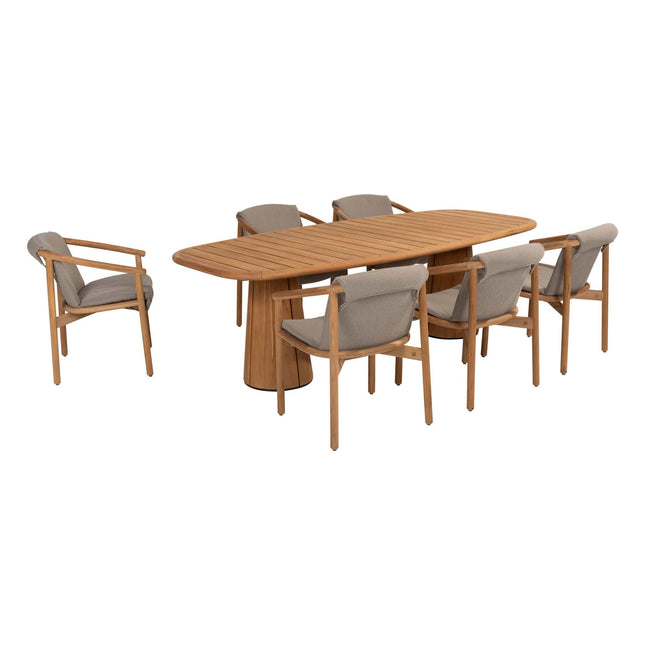 4 Seasons Outdoor Tess Dining + Taste 4SO Capri Tisch-Fass-Form-Teak 240 x 110 cm