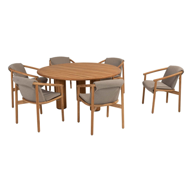 4 Jahreszeiten Outdoor Tess Dining + Taste 4SO Corsica Tisch Teak 160 Ø CM