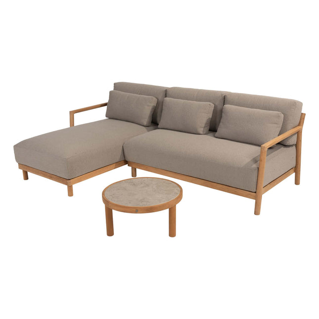 4 Seasons Outdoor Marie Chaise Lounge Bank + Finn Couchtisch Keramik 63 Ø CM