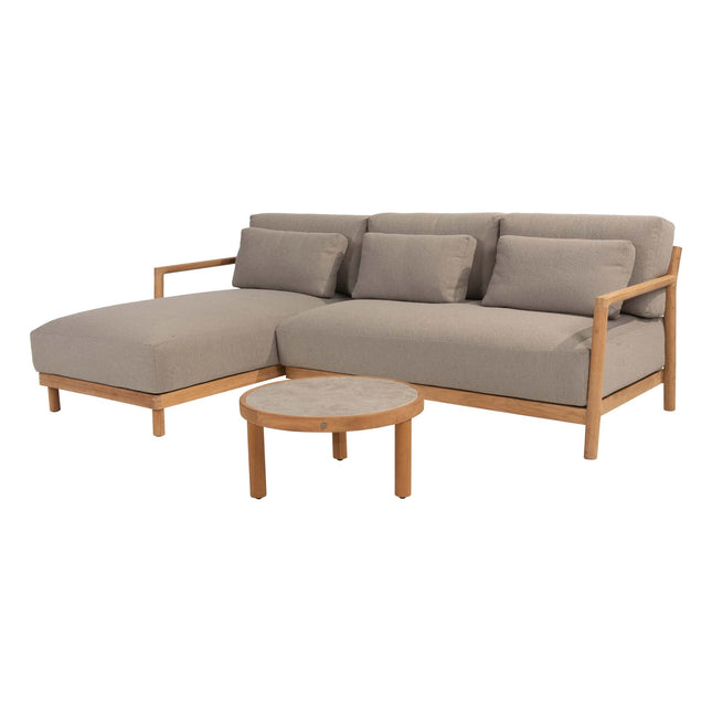 4 Seasons Outdoor Marie Chaise Lounge Bank + Finn Couchtisch Keramik 63 Ø CM