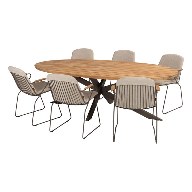 4 Seasons Outdoor Veneto Dining Terre + Taste 4SO Prado Teaktisch Oval 240 cm