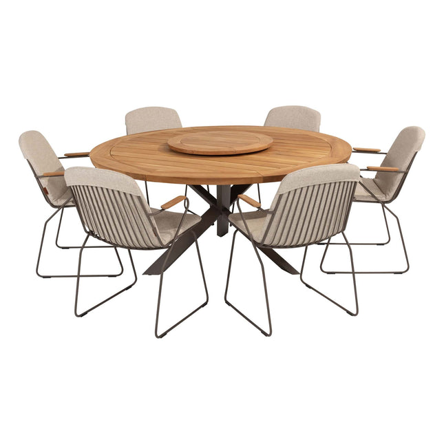 4 Seasons Outdoor Veneto Dining Terre + Taste 4SO Prado Teak Tabelle 160 Ø CM