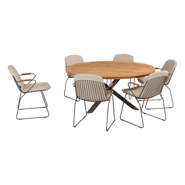 4 Seasons Outdoor Veneto Dining Terre + Taste 4SO Prado Teak Tabelle 160 Ø CM