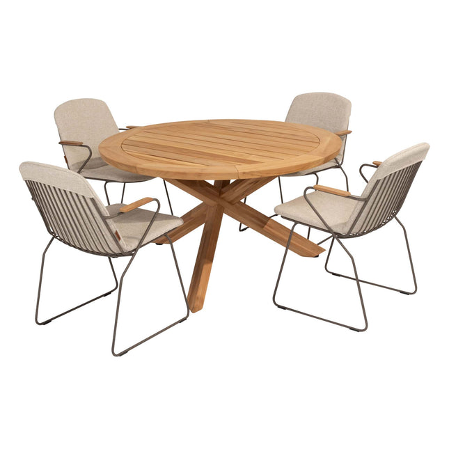 4 Seasons Outdoor Veneto Dining Terre + Taste 4SO Prado Teak Tabelle 130 Ø CM