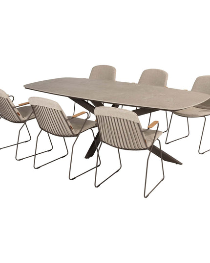 4 Seasons Outdoor Veneto Dining Terre + Taste 4SO Prado Tisch mit Keramik -Tisch -Top Barrel Terre 240 cm
