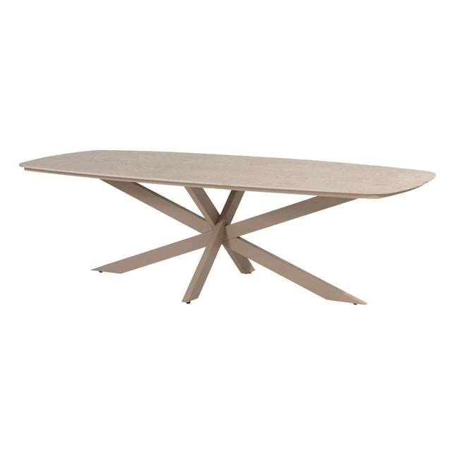 4 Seasons Outdoor Nevada Low Ess Tisch-Fass-Form 250 cm Latte