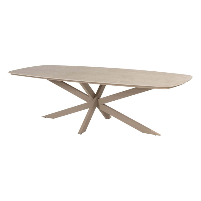 4 Seasons Outdoor Nevada Low Ess Tisch-Fass-Form 250 cm Latte