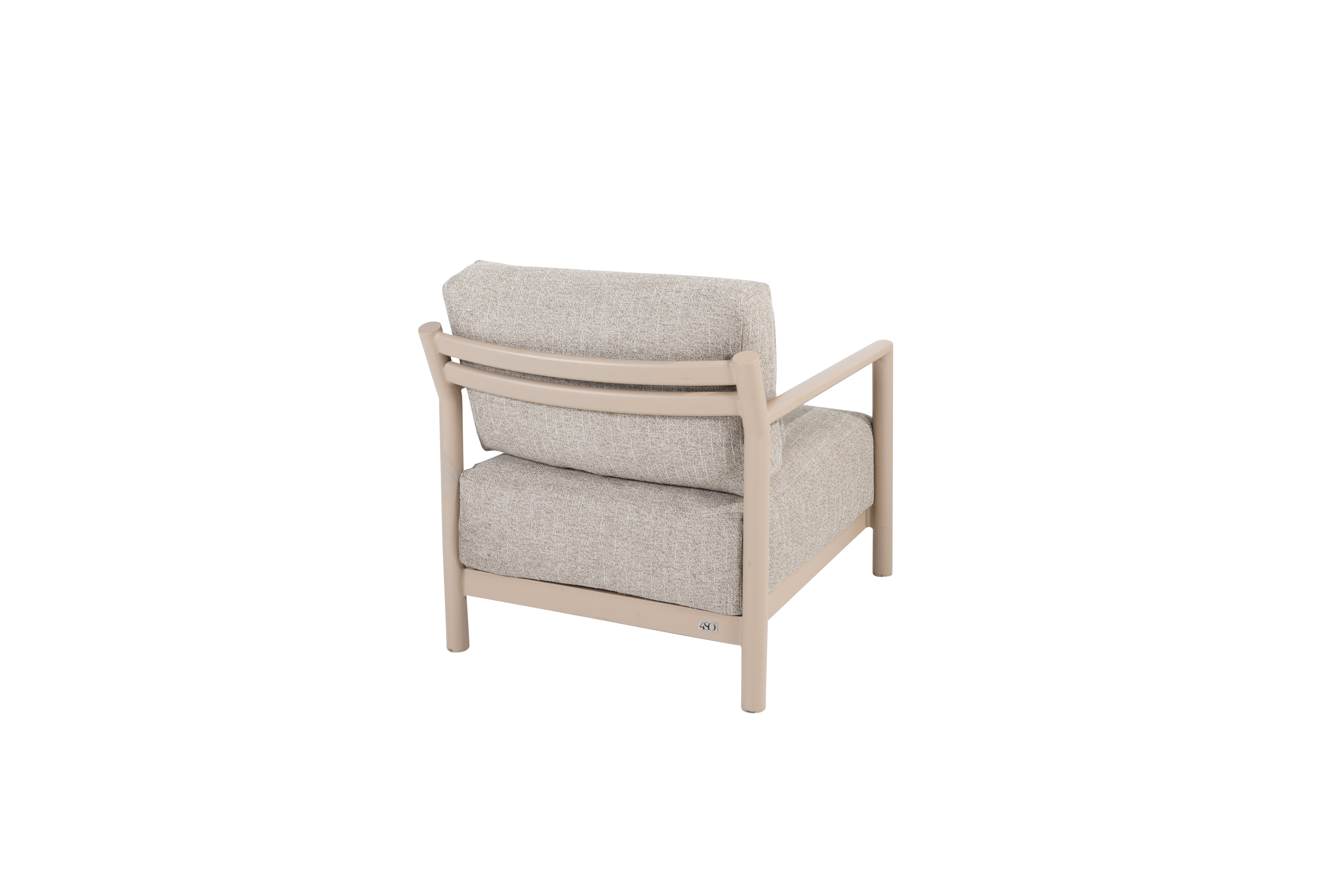 4SO Mykonos living chair latte with 3 cushions - SKU 17216