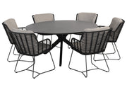 Fabrice dining set Anthracite with Locarno dining table 160cm HPL slate anthracite - Complete Set