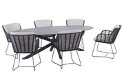 Fabrice dining set with Privada ellipse dining table - Complete Set