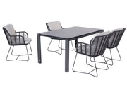 Fabrice dining set anthracite with Goa table HPL slate anthracite 160x95cm - Complete Set