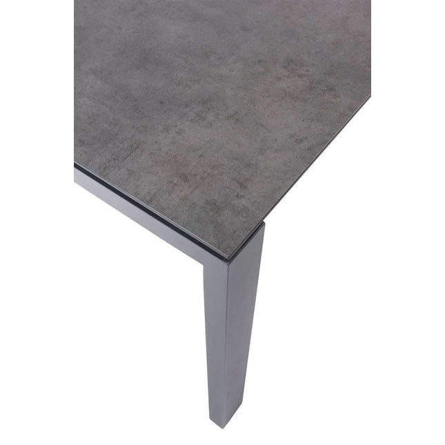 Taste 4SO Parma Stapelbares Essen + 4 Jahreszeiten Outdoor Goa Tisch HPL 95 cm Schiefer Anthrazit