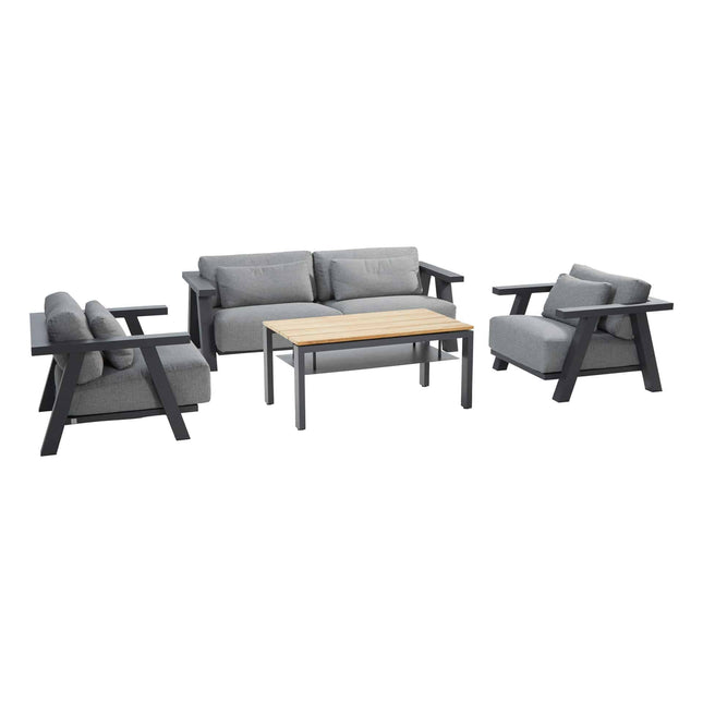 4 Seasons Outdoor Iconic Loungeset + Forza Hoher Loungetisch 120 x 70 x 55 cm