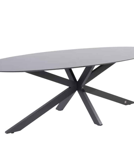 4 Seasons Outdoor Fabrice Dining Anthrazit + Privada Tisch Oval HPL Blatt 240 cm