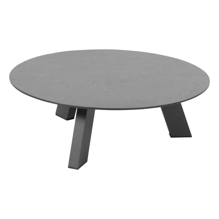 4 Seasons Outdoor kosmischer Kaffeetisch mit HPL -Tischtisch -Top -Schiefer -Anthrazit 78 cm. Ø (H 25)