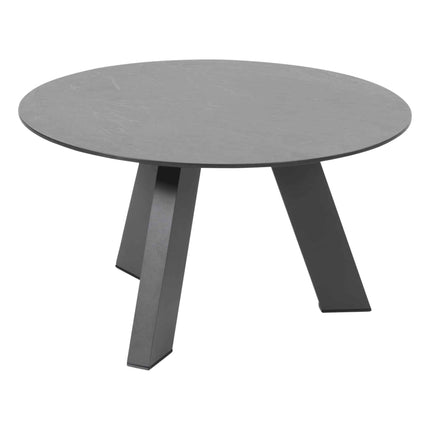 4 Seasons Outdoor kosmischen Kaffeetisch mit HPL -Tischtisch -Top -Schiefer -Anthrazit 65 cm. Ø (H 35)