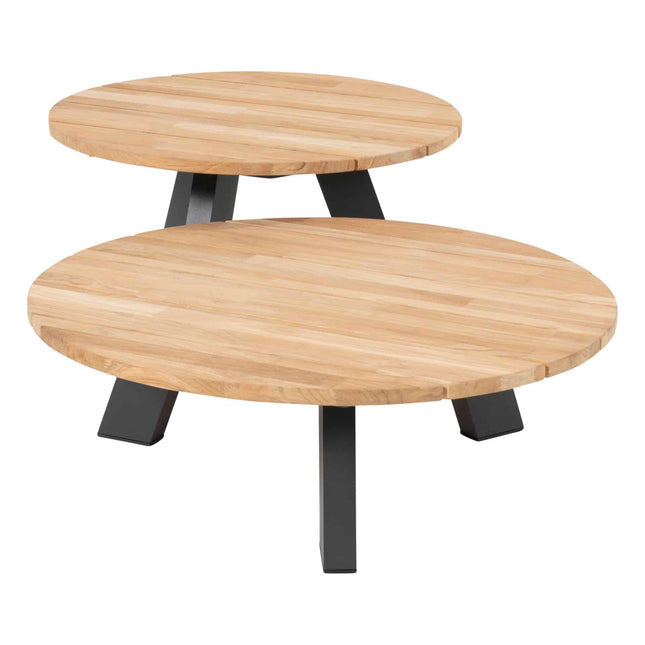 4 Seasons Outdoor kosmischen Kaffeetisch mit Teaktisch -Top 65 cm Ø (H 35 cm)