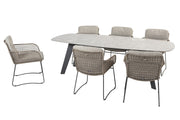4SO Aprilla Dining-Set pure (6-tlg.) + Montana Tisch 240x103 cm