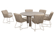 Fabrice dining set Latte with Donato dining table 160cm - Complete Set