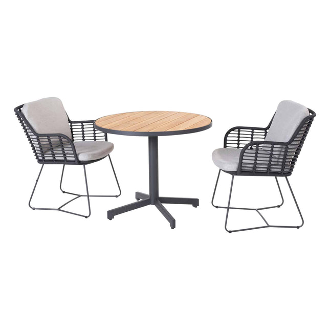 4 Seasons Outdoor Fabrice Essanthrazit + Taste 4SO Fiesta Bistro Tabelle 90 Ø CM