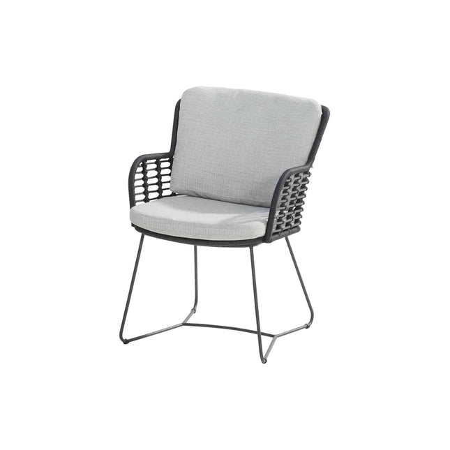 4 Seasons Outdoor Fabrice Essanthrazit + Taste 4SO Prado Teak Tabelle 130 Ø cm