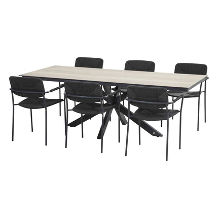 4 Seasons Outdoor Minerva Tisch HPL Blatt Holz Look 220 cm