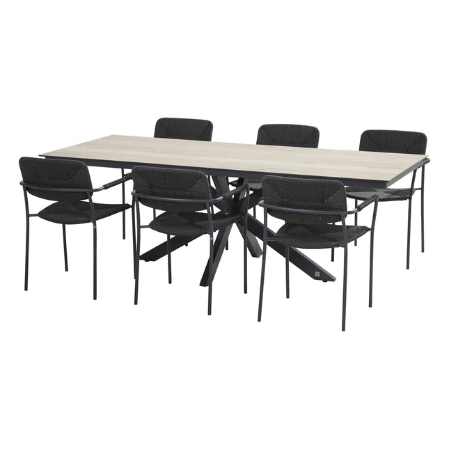 4 Seasons Outdoor Minerva Tisch HPL Blatt Holz Look 220 cm