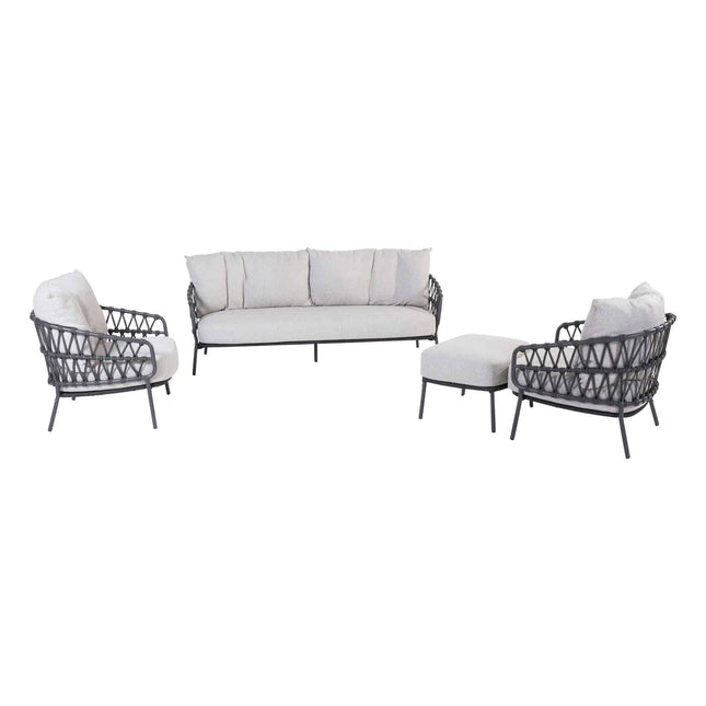 4 Seasons Outdoor Calpi Lounge Set + Footstool ohne Couchtisch