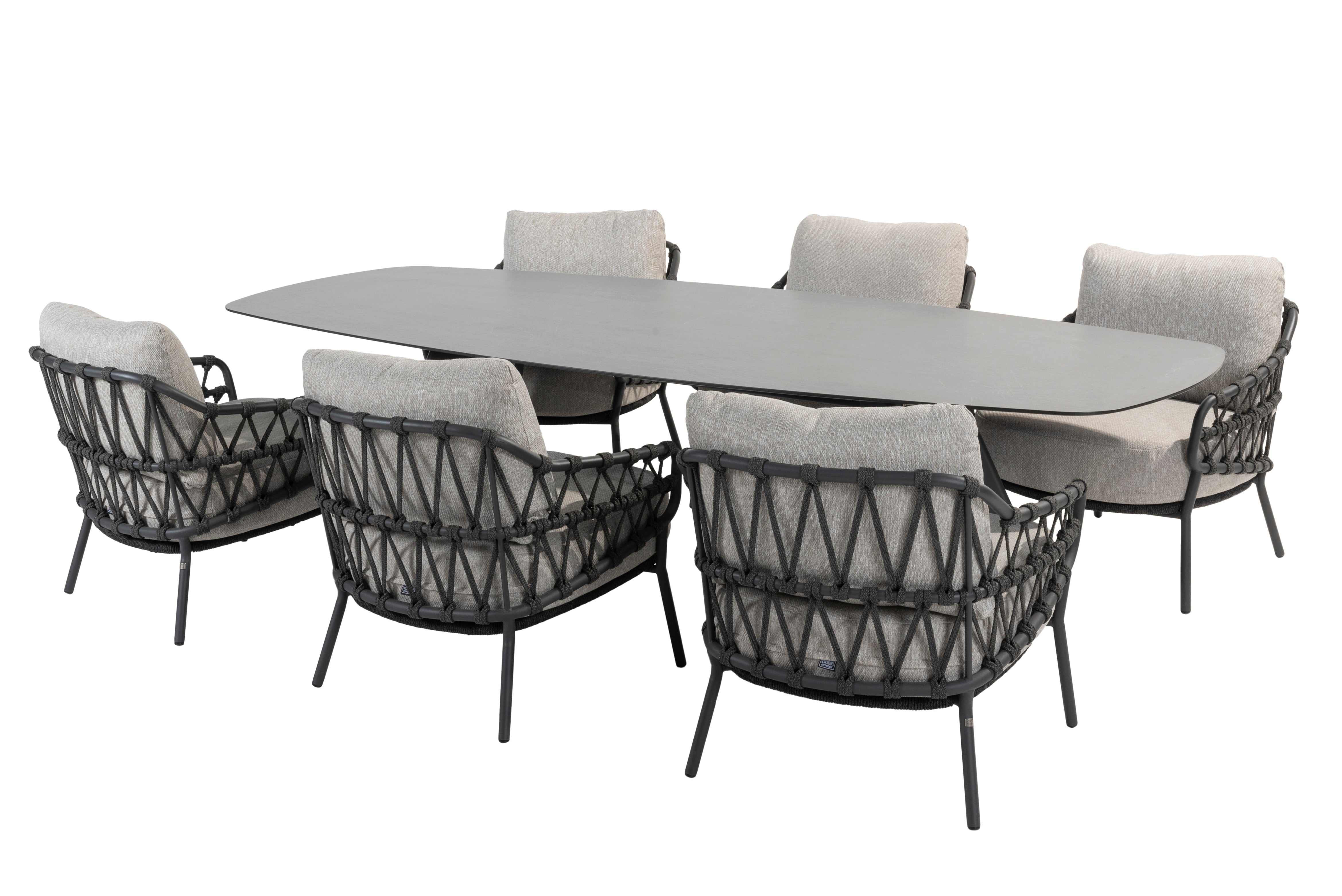 4SO Calpi low dining stoel antraciet incl. 2 kussens - afbeelding 5