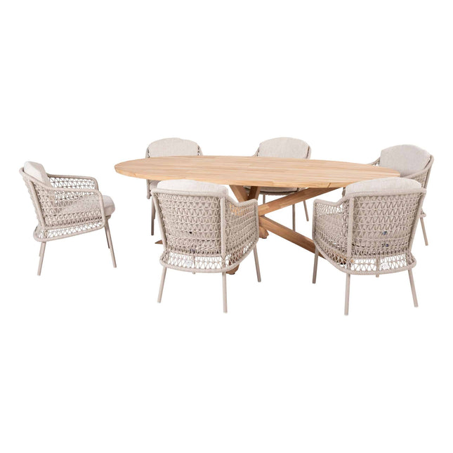 4 Seasons Outdoor Puccini Dining + Taste 4SO Prado Teak Tisch Oval 240 cm