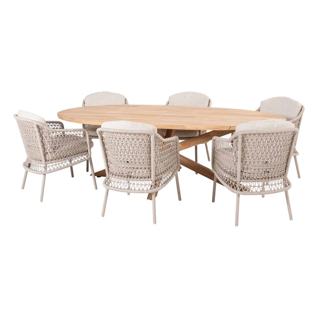 4 Seasons Outdoor Puccini Dining + Taste 4SO Prado Teak Tisch Oval 240 cm