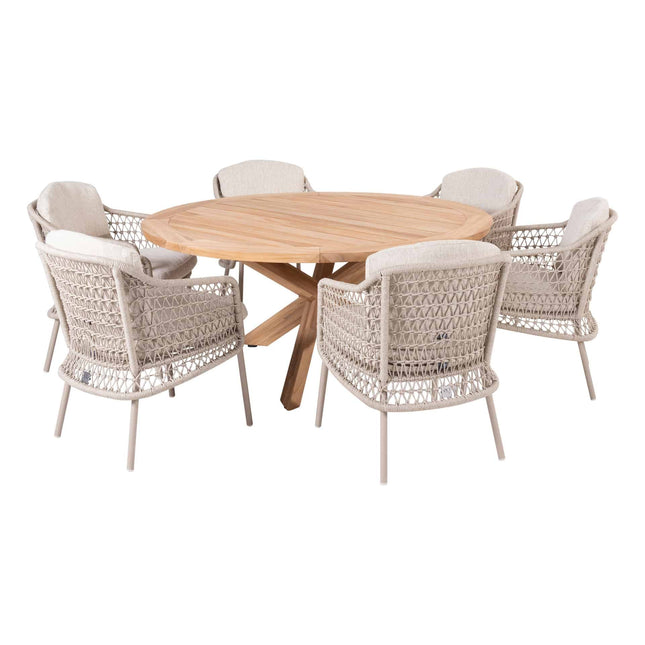 4 Seasons Outdoor Puccini Dining + Taste 4SO Prado Teak Tabelle 160 Ø CM