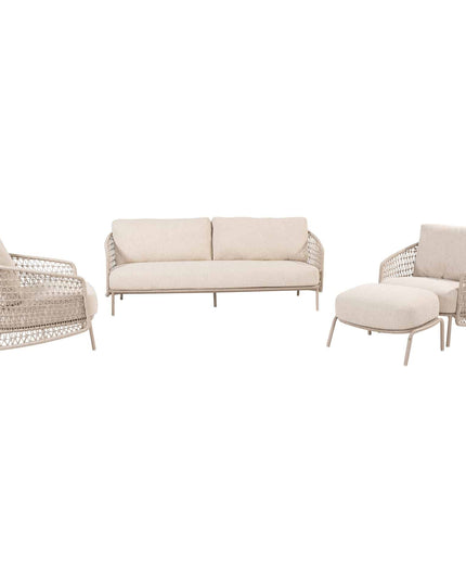 4 Seasons Outdoor Puccini Lounge Set + Footstool ohne Kaffeetisch