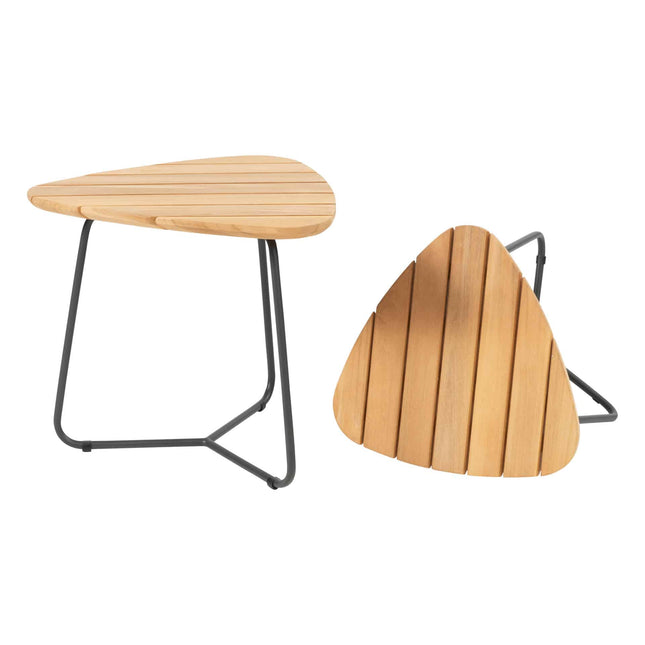 4 Seasons Outdoor Verdi Set von 2 Teakdreieck -Kaffeetischen