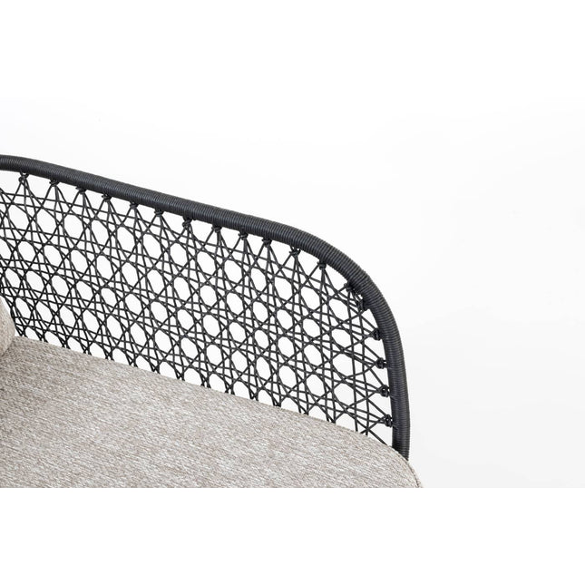 4 Seasons Outdoor Aprilla Ess Anthrazit + Taste 4SO Prado Teaktisch 130 Ø CM
