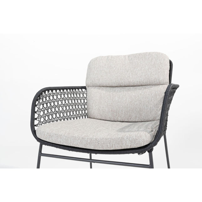 4 Seasons Outdoor Aprilla Ess Anthrazit + Privada Tisch Oval HPL Blatt 240 cm