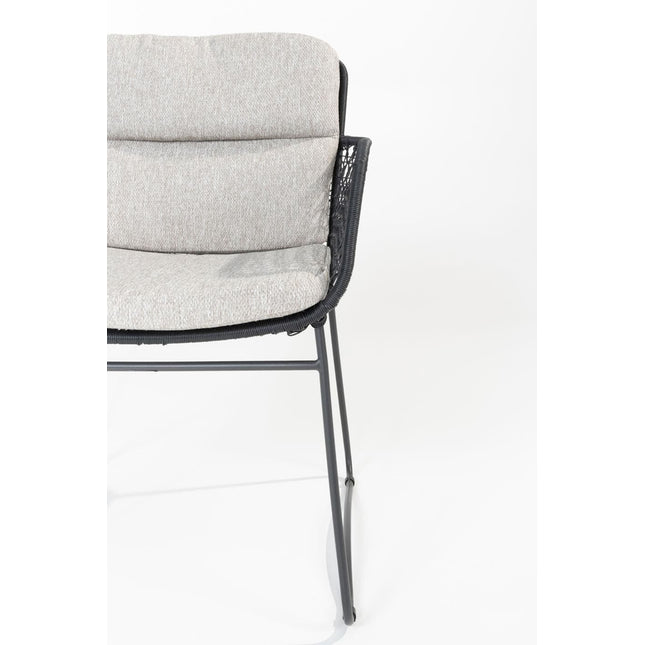 4 Seasons Outdoor Aprilla Ess Anthrazit + Taste 4SO Prado Teaktisch 130 Ø CM